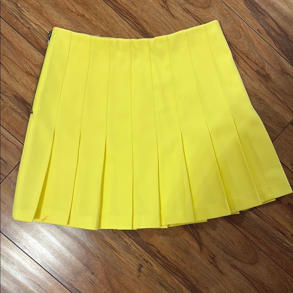 Yellow Pleated Women's Skirt